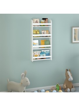 Επιτοίχια βιβλιοθήκη - ραφιέρα Montessori Megapap χρώμα λευκό 60x15x120εκ.