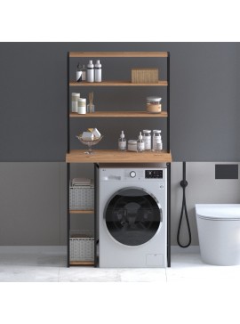 Έπιπλο πλυντηρίου Berkus Megapap χρώμα pine oak 90x60x178εκ.