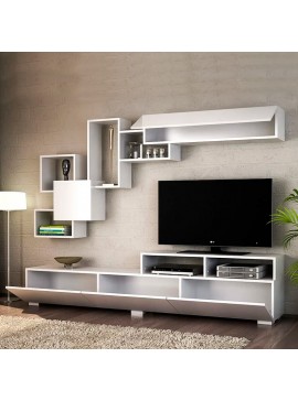Σύνθεση τηλεόρασης Stamatia Megapap χρώμα λευκό 210x36,8x46,8εκ.
