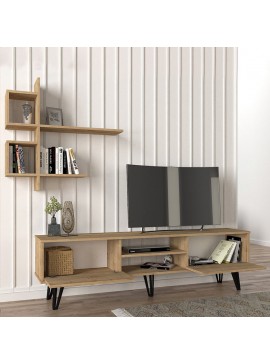 Σύνθεση τηλεόρασης Salerno Megapap χρώμα sapphire oak 180x35x51εκ.