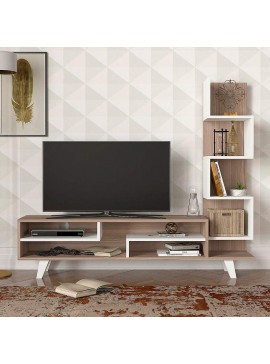 Έπιπλο τηλεόρασης Granada Megapap χρώμα λευκό - cordoba 149,5x29,5x120εκ.