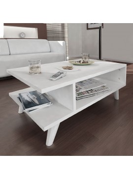 Τραπεζάκι σαλονιού Titus Megapap χρώμα λευκό 80x45x30εκ.