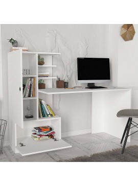 Γραφείο εργασίας Domingo Megapap χρώμα λευκό 149,5x60x120εκ.