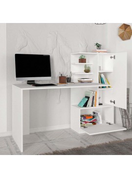 Γραφείο εργασίας Merino Megapap χρώμα λευκό 149,5x61,8x120εκ.