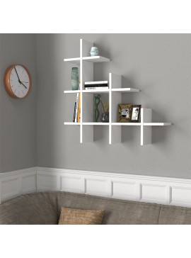 Ραφιέρα τοίχου Juke Megapap χρώμα λευκό 81,8x18x80εκ.