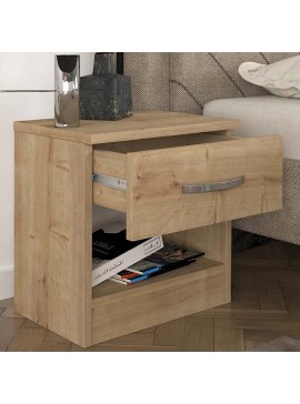 Κομοδίνο μελαμίνης Lube Megapap χρώμα sapphire oak 40x28,2x40εκ. 0228210 arte-0228210
