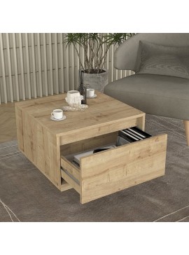 Τραπεζάκι σαλονιού Pura Megapap χρώμα sapphire oak 60x60x40εκ.