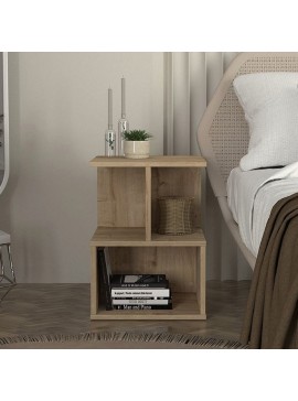 Κομοδίνο - Τραπεζάκι βοηθητικό Entiero Megapap χρώμα sapphire oak 39,8x35x54,6εκ.