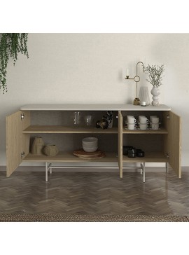 Μπουφές Rebel Megapap χρώμα rota oak - sandstone 150x45x76,5εκ.