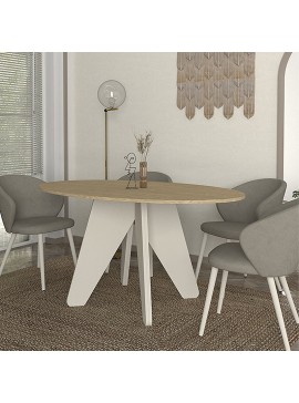 Τραπέζι Rebel Megapap χρώμα rota oak - sandstone 150x90x75εκ.