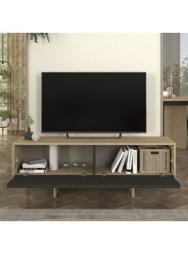 Έπιπλο τηλεόρασης Lava Megapap χρώμα rota oak - ανθρακί 150x35x51,3εκ.