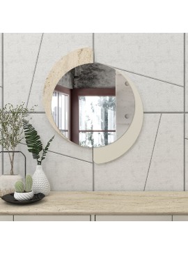 Καθρέπτης τοίχου Sevilla Μegapap χρώμα sandstone - travertine 59,2x2,2x69εκ.