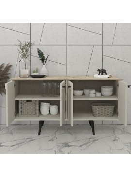 Μπουφές Sevilla Megapap χρώμα sandstone - travertine 150x44,6x72,2εκ.