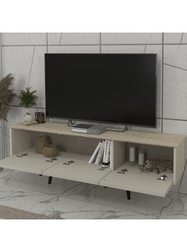 Έπιπλο τηλεόρασης Sevilla Megapap χρώμα sandstone - travertine 150x35x45,6εκ.