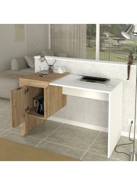 Γραφείο εργασίας Dario Megapap χρώμα sepet oak - λευκό 120x60x73,2εκ.