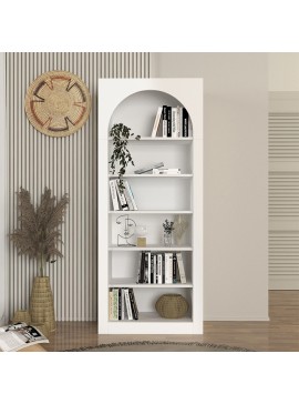 Βιβλιοθήκη Voila Megapap χρώμα λευκό 74x35x180εκ.