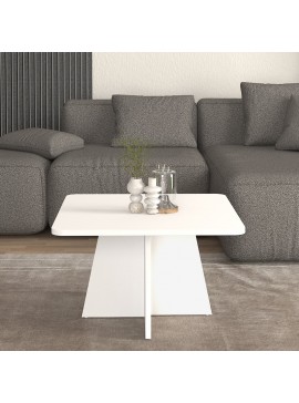 Τραπεζάκι σαλονιού Sugar Megapap χρώμα λευκό 60x60x36,8εκ.