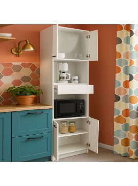 Ντουλάπι κουζίνας - μπάνιου Alvento Megapap χρώμα λευκό 60x42x180εκ.