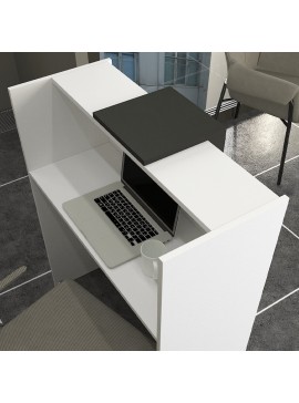 Γραφείο υποδοχής - reception Hola Megapap χρώμα λευκό - ανθρακί 93,6x45,2x110,3εκ.