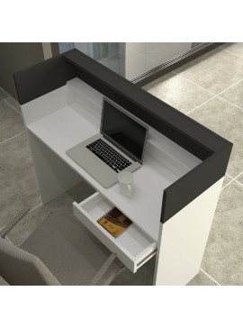 Γραφείο υποδοχής - reception Wilko Megapap με LED χρώμα λευκό - ανθρακί 113,6x42x110εκ.