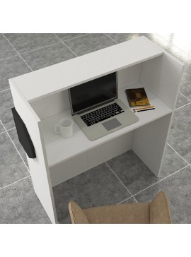 Γραφείο υποδοχής - reception Aloha Megapap με LED χρώμα λευκό - ανθρακί 95,5x40x110,3εκ.