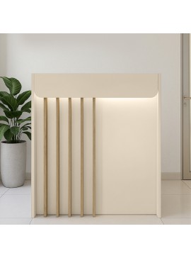 Γραφείο υποδοχής - reception Karibu Megapap με LED χρώμα sandstone - sepet oak 90x40x100εκ.