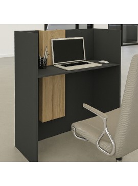 Γραφείο υποδοχής - reception Bonveno Megapap χρώμα ανθρακί - sepet oak 90x43,2x110εκ.