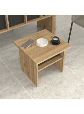 Τραπεζάκι σαλονιού - γραφείου Nika Megapap χρώμα sepet oak - ανθρακί 45x45x40εκ.