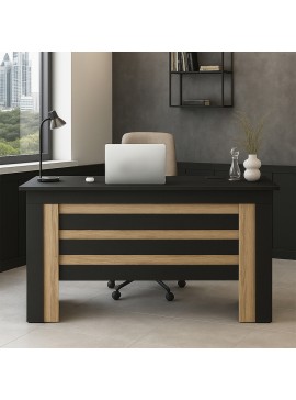 Γραφείο εργασίας Epito Megapap χρώμα ανθρακί - sepet oak 140x59,6x76,8εκ.