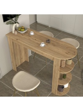 Τραπέζι μπαρ Vigne Megapap χρώμα sepet oak 150x51,6x101,8εκ.