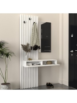 Έπιπλο εισόδου Elois Megapap χρώμα λευκό 96,6x26,8x195,5εκ.