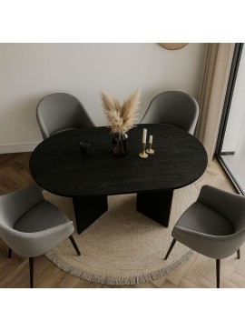 Τραπέζι Cortado Megapap χρώμα sencron black 138x80x75εκ.