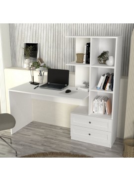 Γραφείο εργασίας Mantra Megapap χρώμα λευκό 150x60x152εκ.