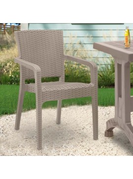 Πολυθρόνα πολυπροπυλενίου Clio Megapap recycled χρώμα cappuccino 57x55x86εκ.