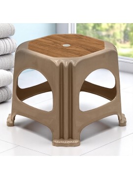 Σκαμπώ πολυπροπυλενίου στοιβαζόμενο Desia Megapap χρώμα μπεζ 35x35x32εκ.