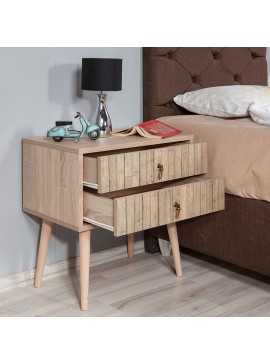 Κομοδίνο Soho Megapap χρώμα sonoma 60x40x61εκ.