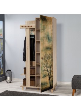 Έπιπλο εισόδου Soho Megapap χρώμα sonoma 90x36x194εκ.