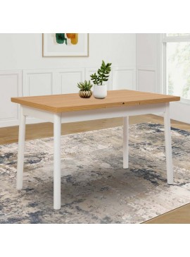 Τραπέζι Jemmy Megapap επεκτεινόμενο χρώμα φυσικό - λευκό 120/153x75x77εκ.