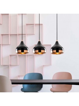 Φωτιστικό οροφής Precious Megapap E27 μεταλλικό τρίφωτο χρώμα μαύρο - bronze 67x17x111εκ.