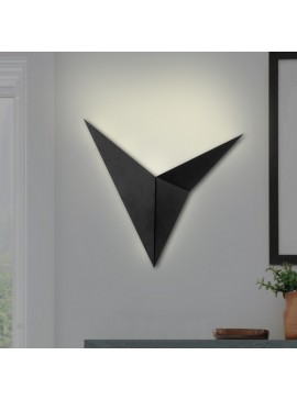 Απλίκα τοίχου Bird Megapap μεταλλική χρώμα μαύρο 34x5x34εκ.