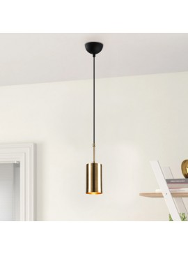 Φωτιστικό οροφής Kem Megapap E27 μεταλλικό μονόφωτο χρώμα χρυσό Φ9x124εκ.