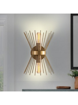 Απλίκα τοίχου Kirpi Megapap E27 μεταλλική χρώμα χρυσό 23x5x33εκ.