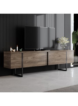 Έπιπλο τηλεόρασης Luxe Megapap χρώμα καρυδί 180x30x50εκ.