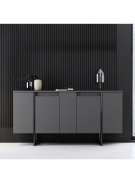 Μπουφές Luxe Megapap χρώμα ανθρακί 160x35x80εκ.