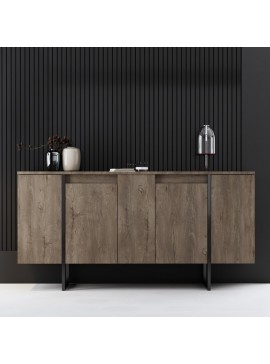 Μπουφές Luxe Megapap χρώμα καρυδί 160x35x80εκ.