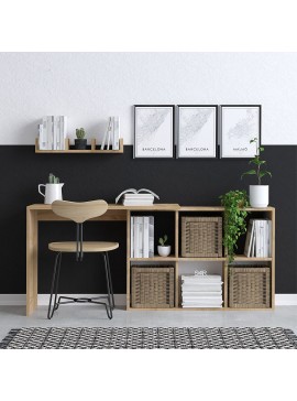 Γραφείο εργασίας Blake Megapap χρώμα φυσικό οξιάς 145x45x74εκ.