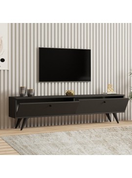 Έπιπλο τηλεόρασης Paris Megapap χρώμα ανθρακί 160x25x35εκ.