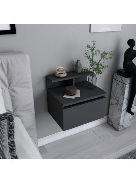 Κομοδίνο επιτοίχιο Arsen Megapap χρώμα ανθρακί 39,8x31,9x35εκ.