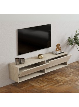 Έπιπλο τηλεόρασης επιτοίχιο Arges Megapap χρώμα travertine 140x29,6x30εκ.