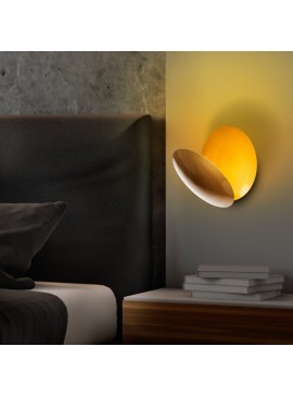 Απλίκα τοίχου Led Mimoza Megapap μεταλλική χρώμα χρυσό 25x16x25εκ.